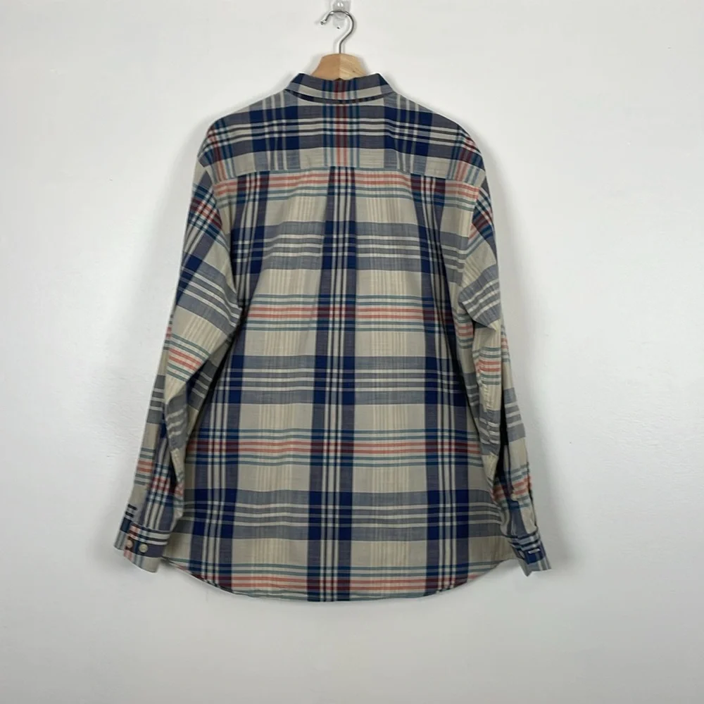 Tommy Bahama Plaid Long Sleeve Button Down Mens XL 1 Pocket Blue Casal Shirt - Picture 4 of 9